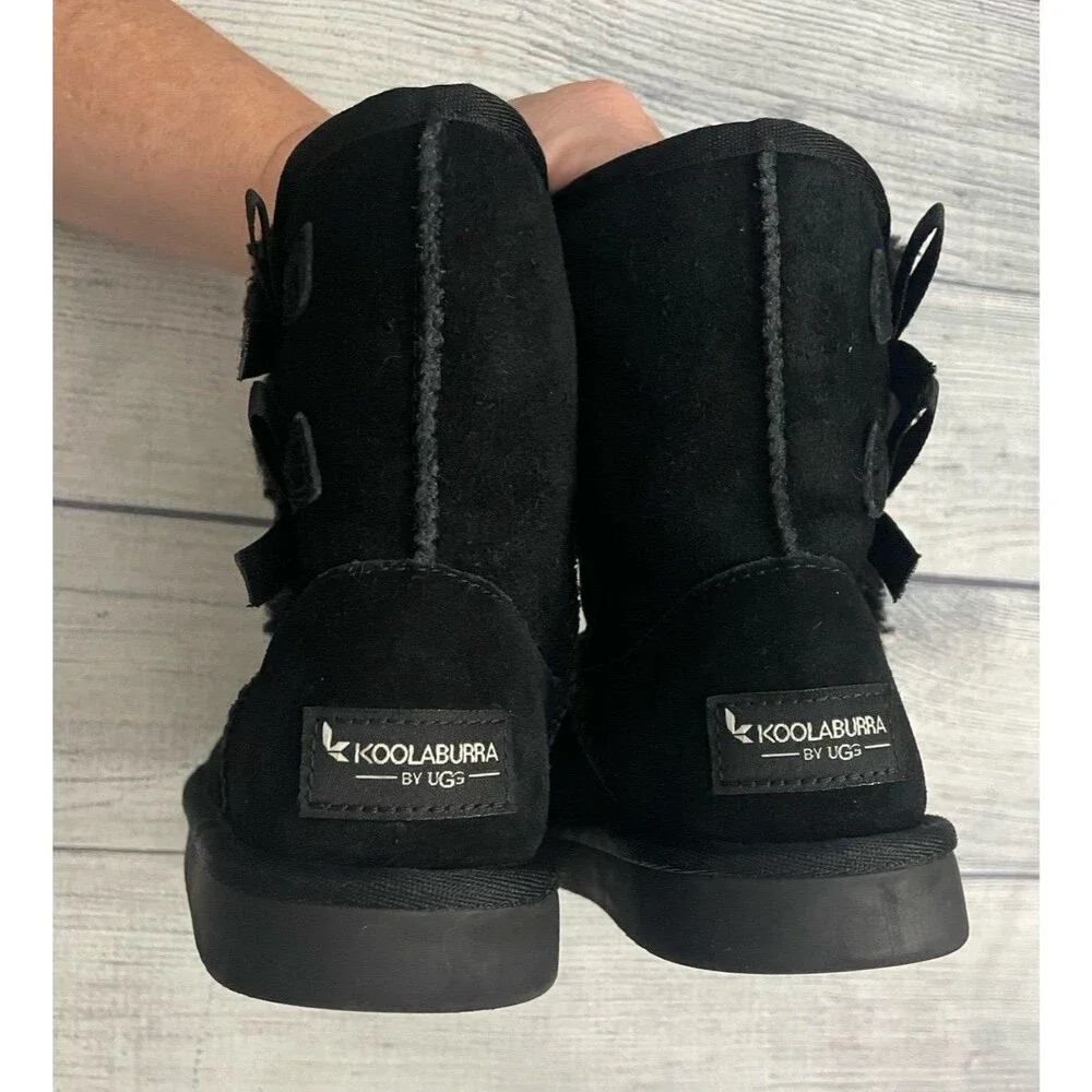 Black Ugg Uggs Koolaburra Little Girl Toddler Winter Boots, Size Youth 12